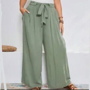Brand New One by Chapter One Women's Flowy Green Wide Leg Pants